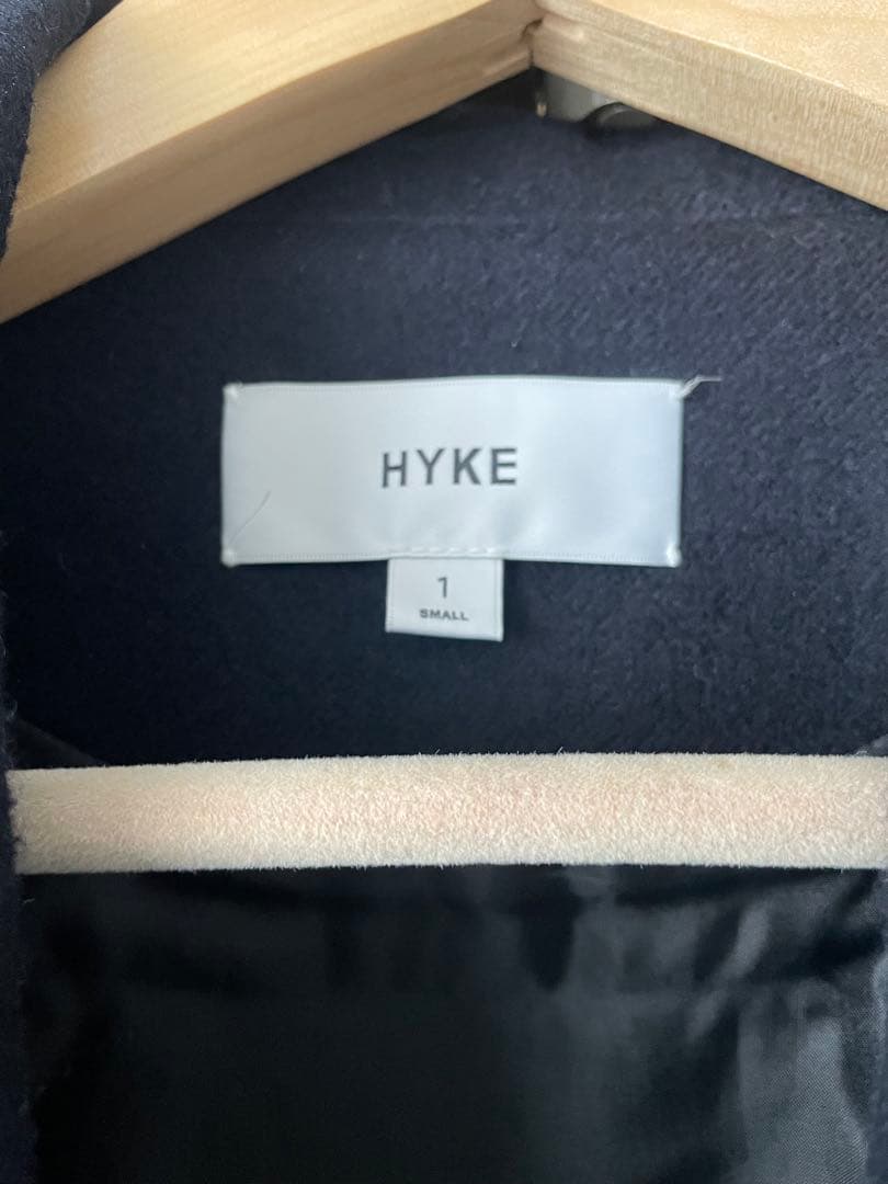 HYKE ウール ショップコート　ブラック