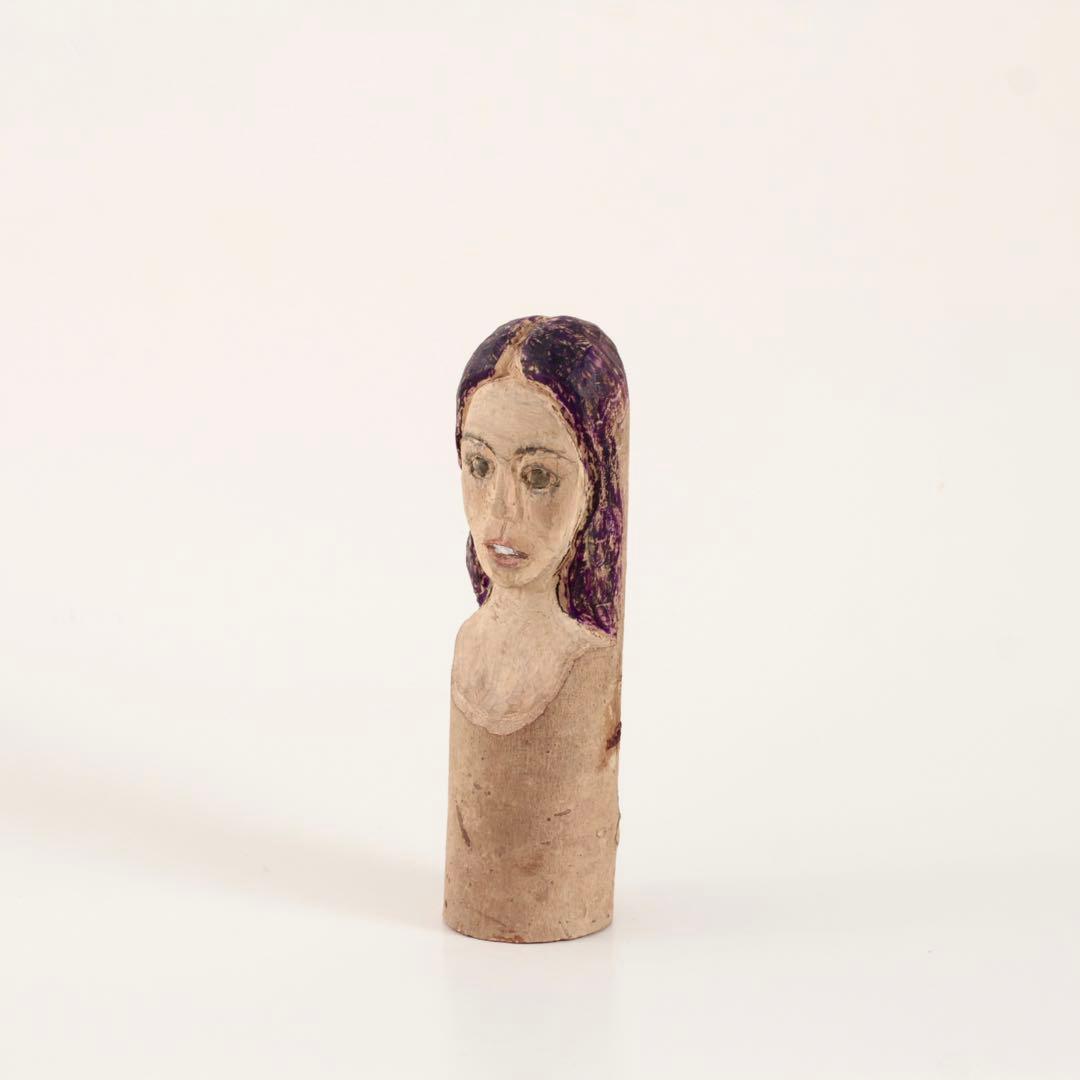 不思議な 木彫 人物像 No.3 古道具 アンティーク オブジェ