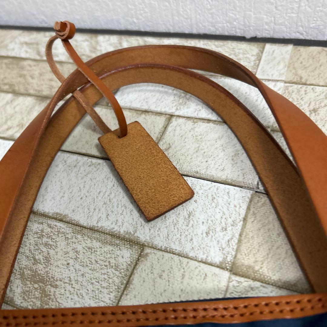 HALEINE アレンヌ　ボストンバッグ　ネイビー部分ヌメ革ユニセックス　美品