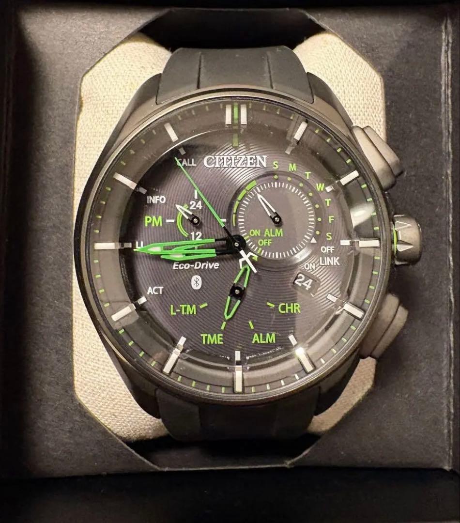 【極美品✨】CITIZEN Eco-Drive グリーンBluetooth腕時計