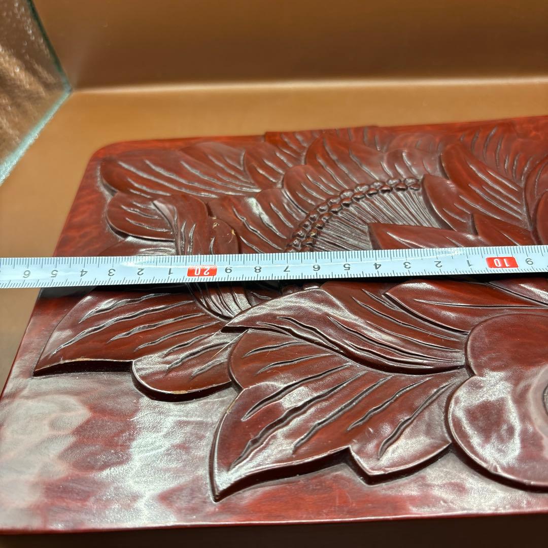 鎌倉彫　文庫箱　織り機の杼(ひ)で作った針山セット