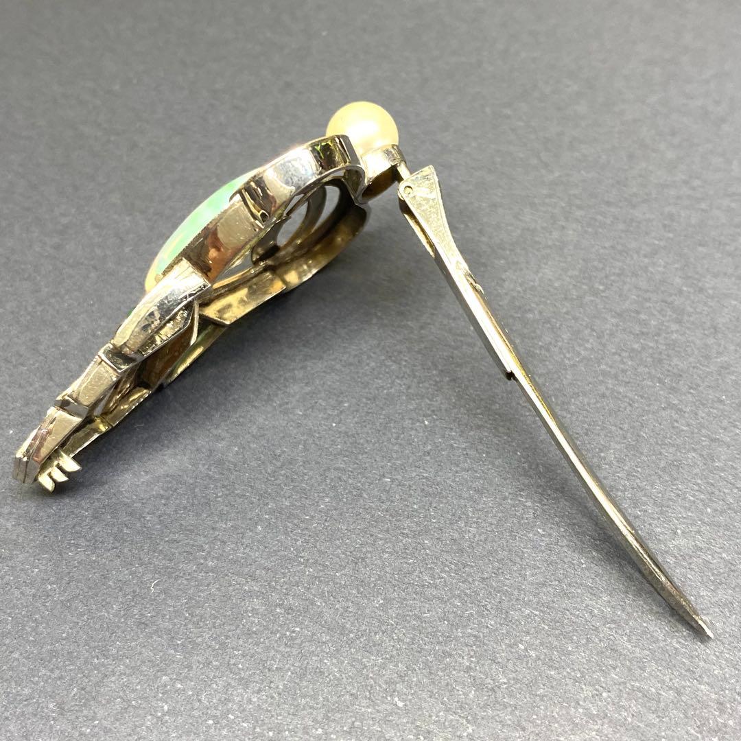 ヴィンテージ☆SPM☆絶品オパールと手彫りの素敵なブローチ☆おまけリング☆戦前