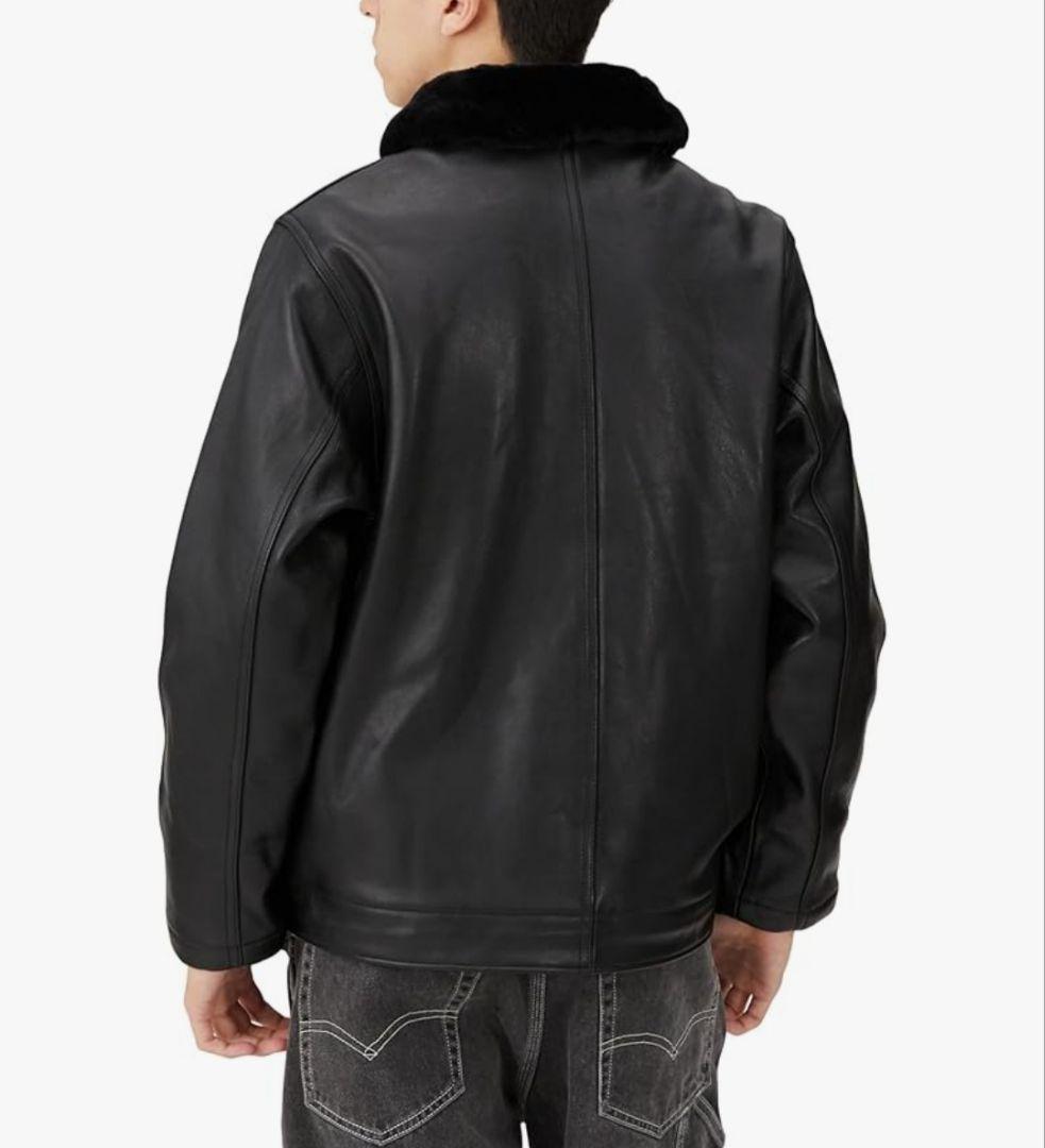 新品 定価11万 アルファ ALPHA レザー N-1 デッキジャケット 黒