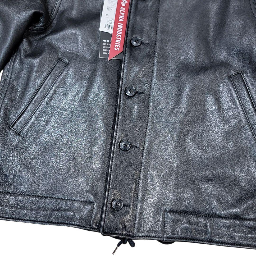新品 定価11万 アルファ ALPHA レザー N-1 デッキジャケット 黒