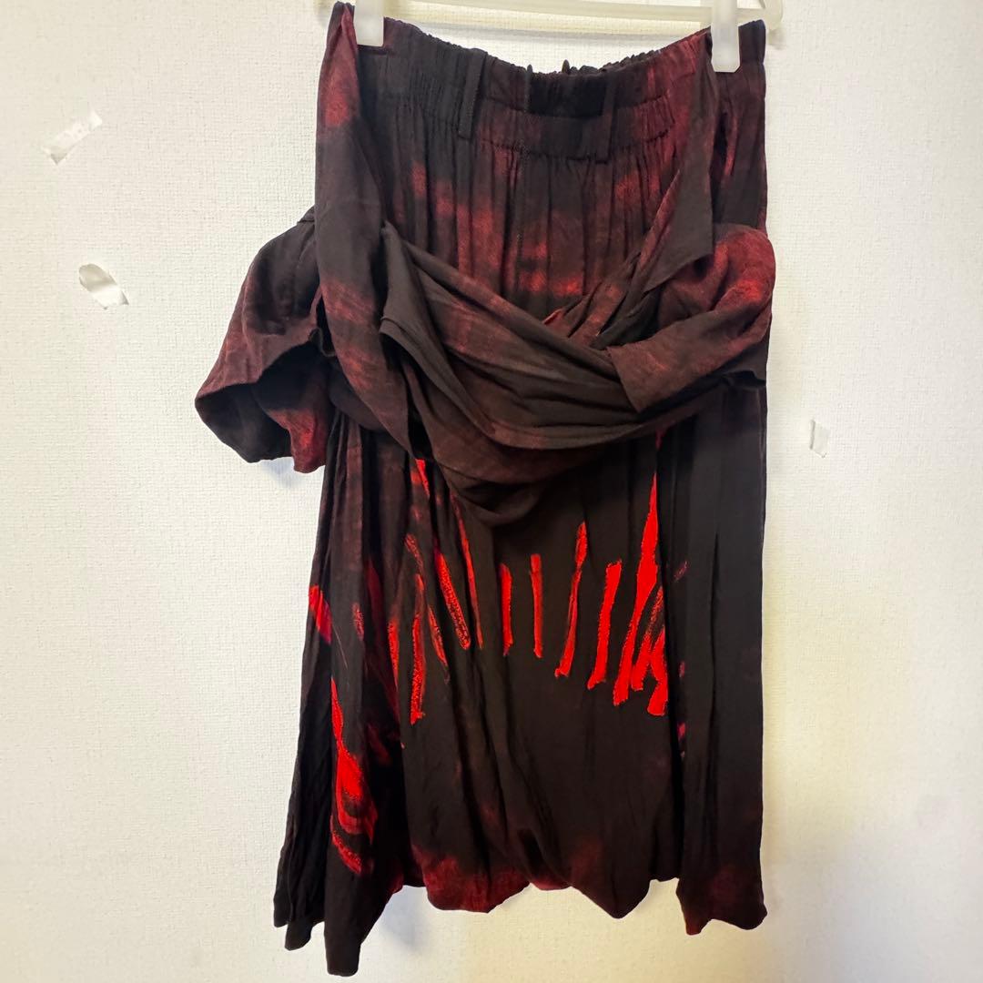 Yohji Yamamoto femme朝倉優佳 ペイントパンツ 赤黒 サンプル