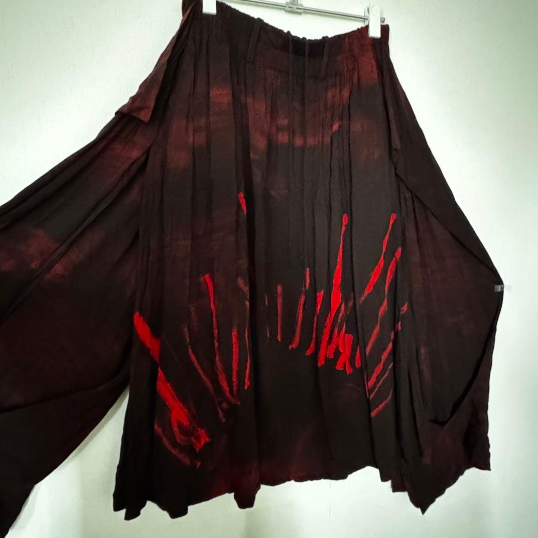 Yohji Yamamoto femme朝倉優佳 ペイントパンツ 赤黒 サンプル