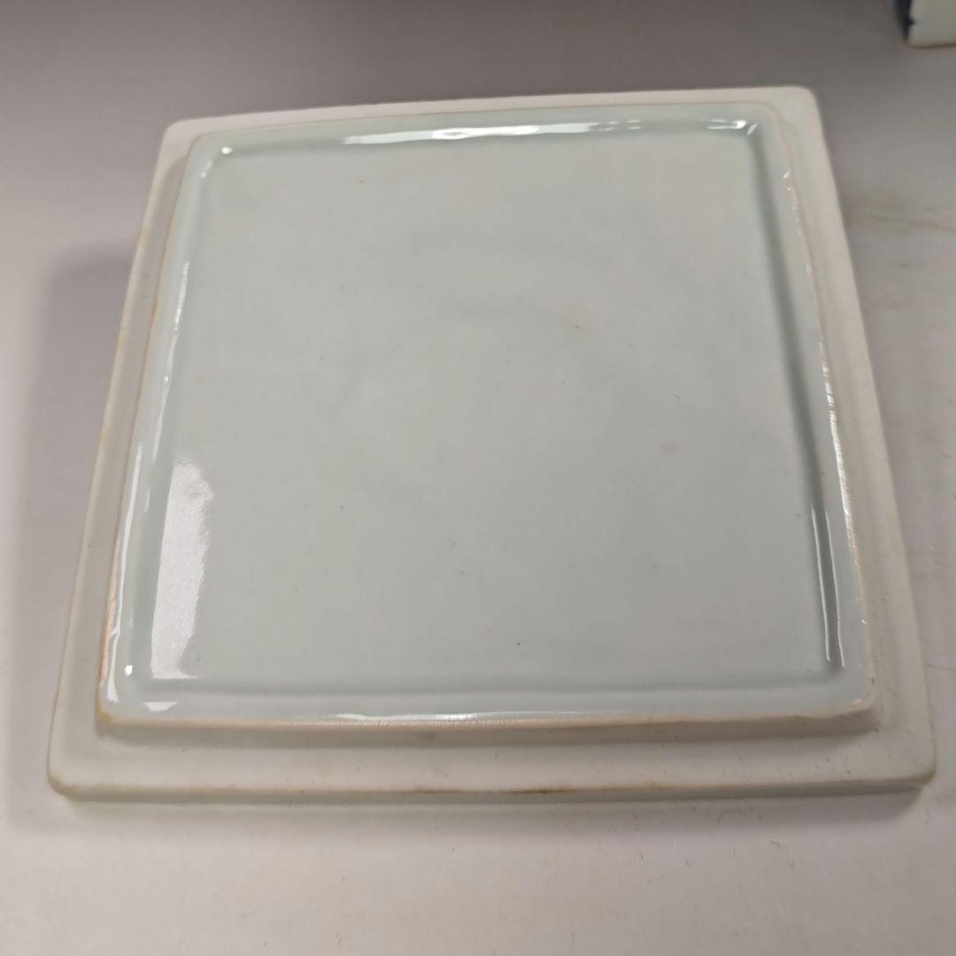 イ603 水指『平安　徳泉造』『染付四方方花鳥文　水指　共箱』茶道具