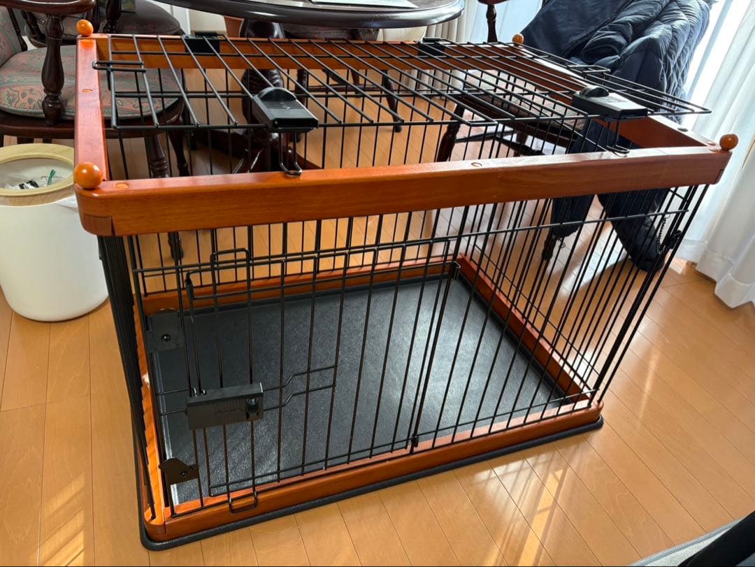 【1月末まで】犬用ケージ 小型・中型犬 木製フレーム