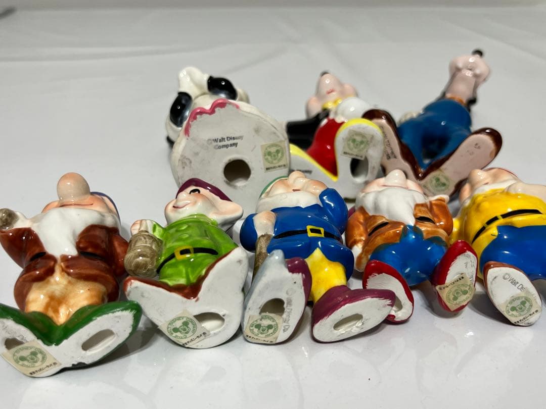 【アンティーク】80年代初期　ディズニー陶器置き物　8体セット
