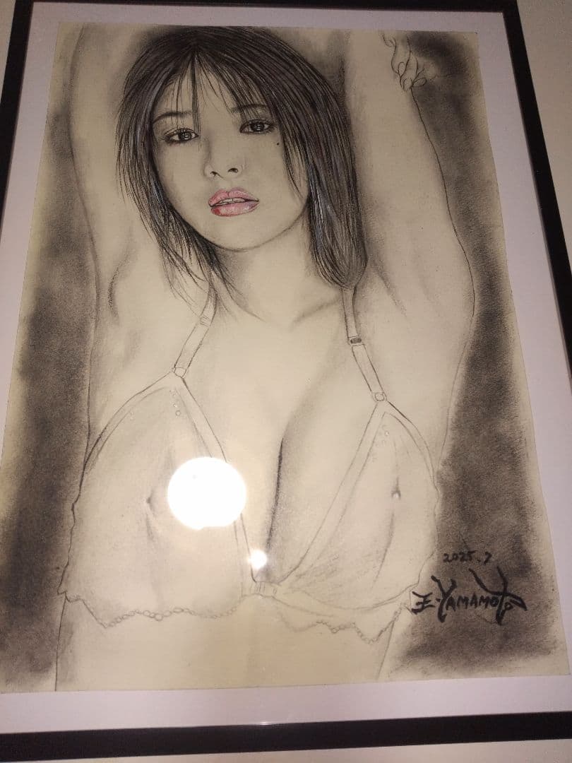 裸婦、美人画、4号、しなりB山本英二、一点物、真作、新品額縁肉筆保証、高塚省吾