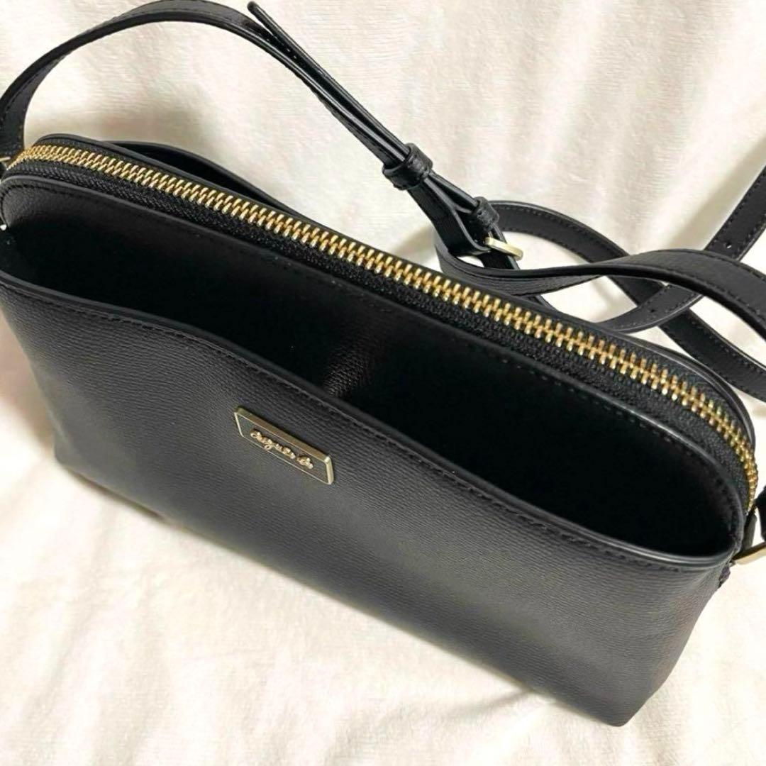 極美品 agnes b アニエスベー QAS02Z－03 ショルダー バッグ 黒