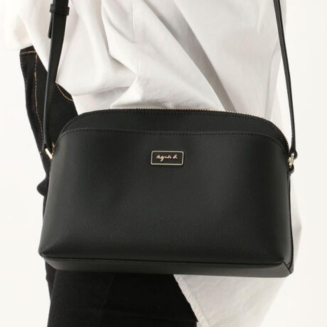 極美品 agnes b アニエスベー QAS02Z－03 ショルダー バッグ 黒