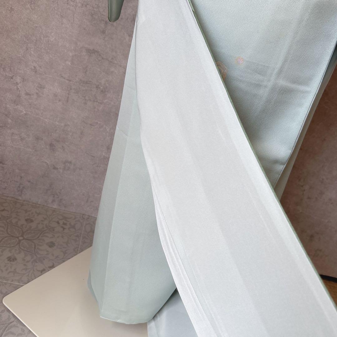 訪問着　フルセット　正絹　付け下げ　着物　海　泡　千地泰弘　作家物　A0