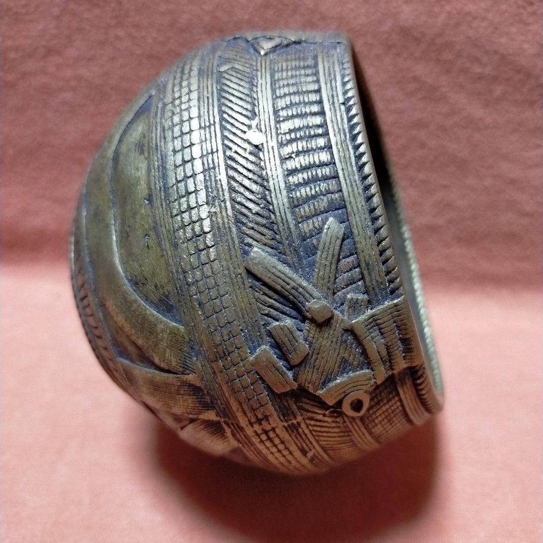 アンティーク オブジェ 物入れ 器 ベンガル地方 希少品 鋳物器 限定品 g6