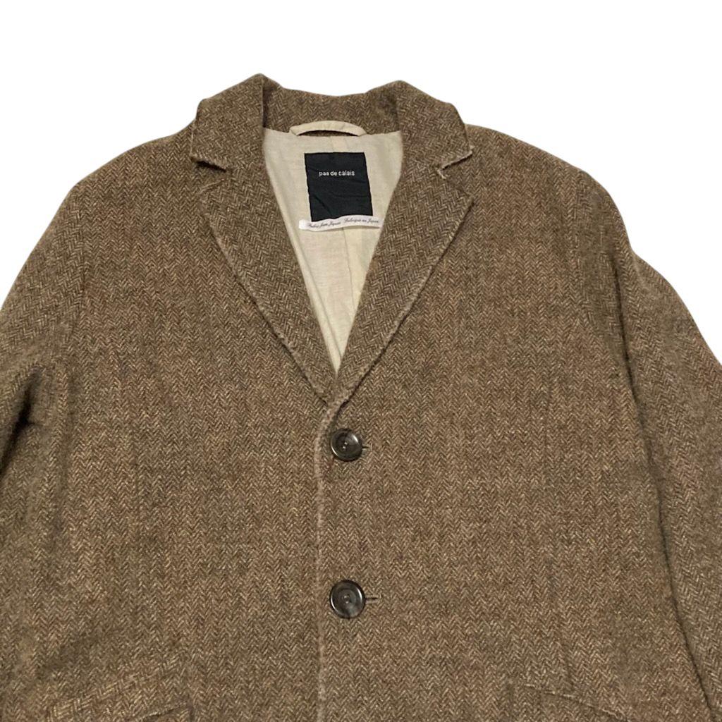 Pas de Calais パドカレ ツイード生地ヘリンボーン チェスターコート