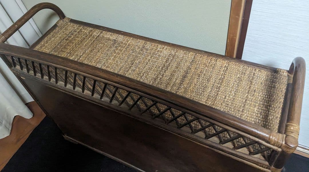 K.F.C★希少 アンティーク 藤製　棚　タンス 収納家具