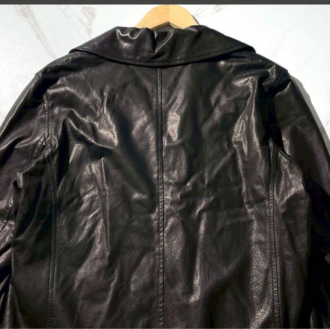 極美品◆エンメティ レザー シングルライダース ジャケット シープスキン XL