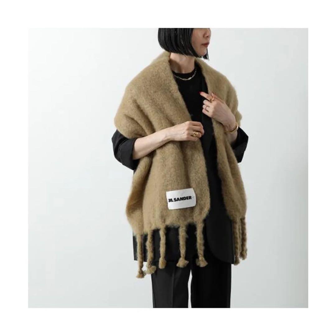 ジルサンダー の ワイドウールブレンドマフラー