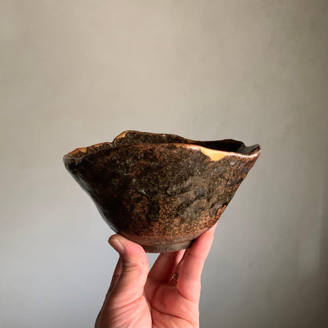 古丹波 蓮葉形 茶碗 鉢 茶道具 古美術 茶碗 古道具 アンティーク 丹波焼