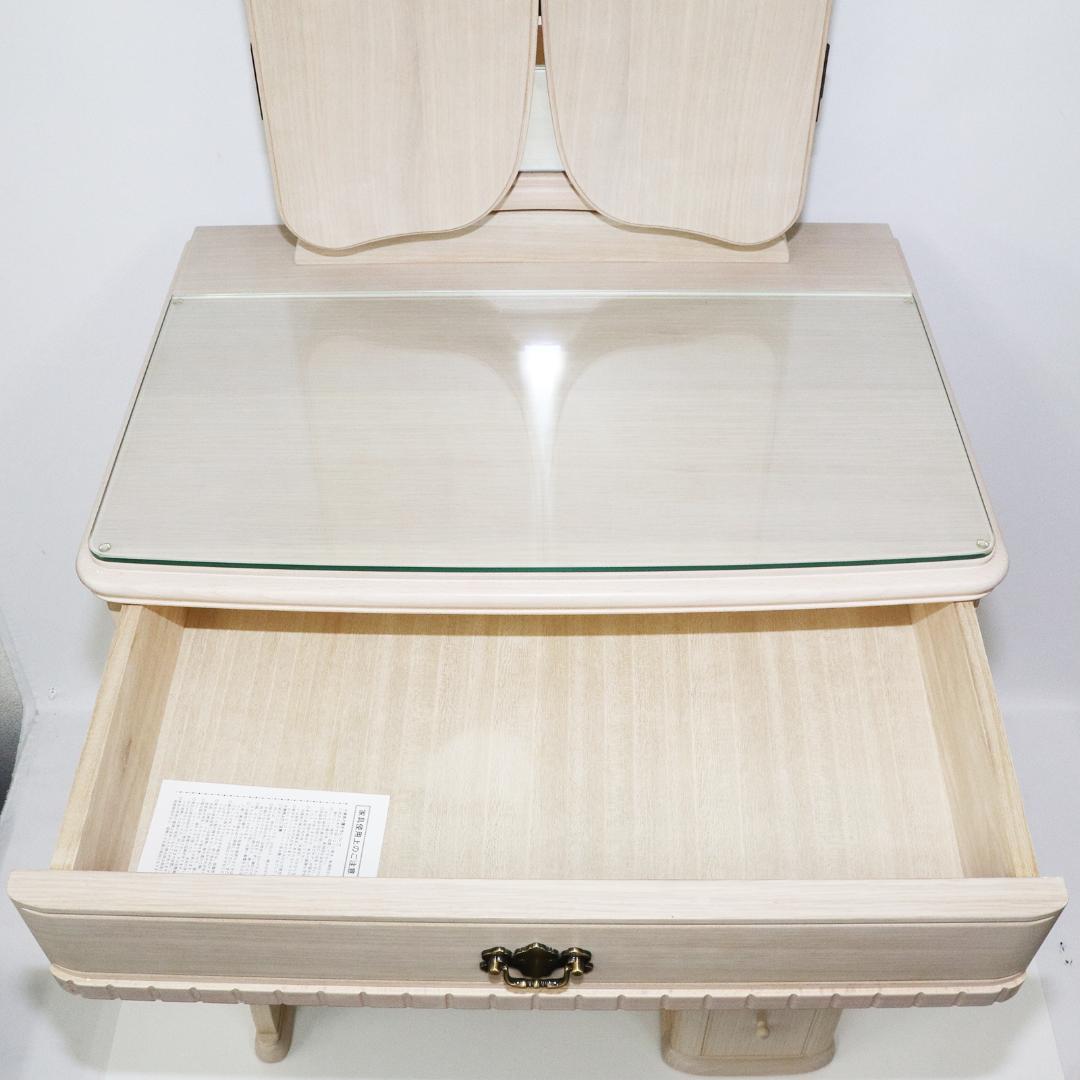 テーブル ホワイト ドレッサー 三面鏡 鏡台 デスク 化粧台 テーブル 姫系