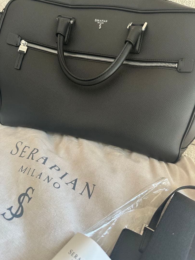 SERAPIAN スリムブリーフケース ブラック