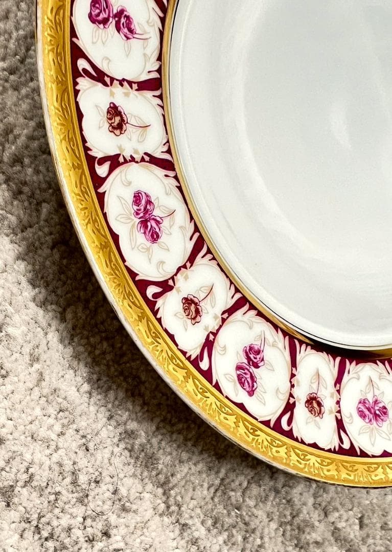 アビランド　リモージュ　ヴィンテージ　薔薇　ディナープレート　２５．４ｃｍ　金縁