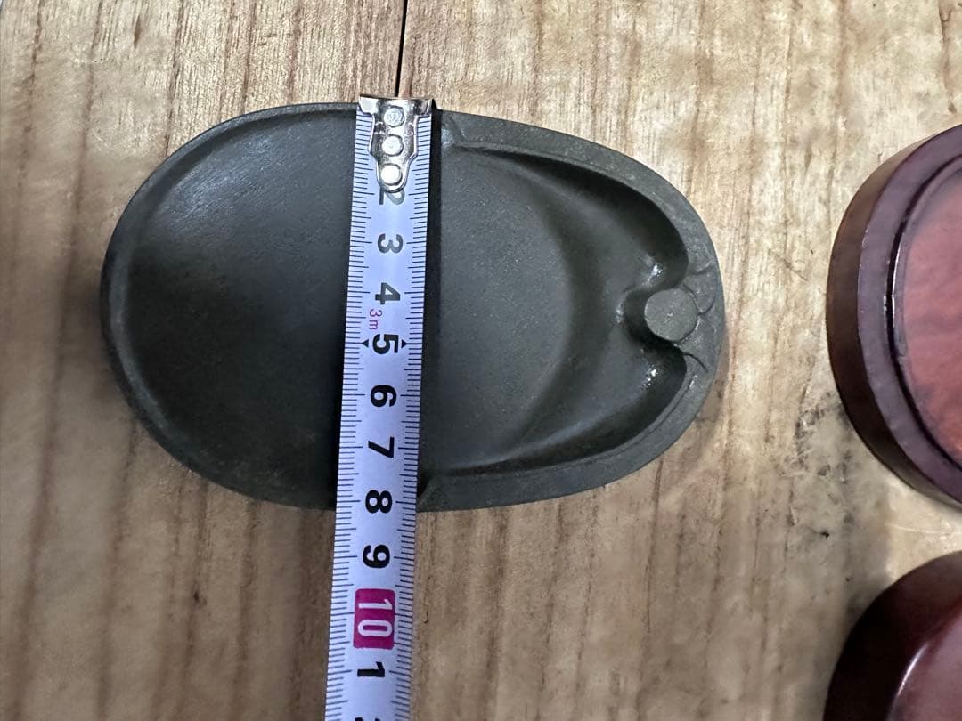 中国美術　硯　二足硯　唐木ケース　書道具