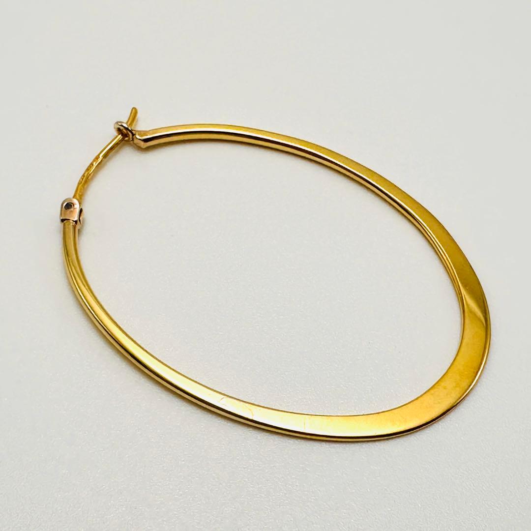 COCOSHNIK　オーバル　フープピアス　シルバー×K10　ゴールド