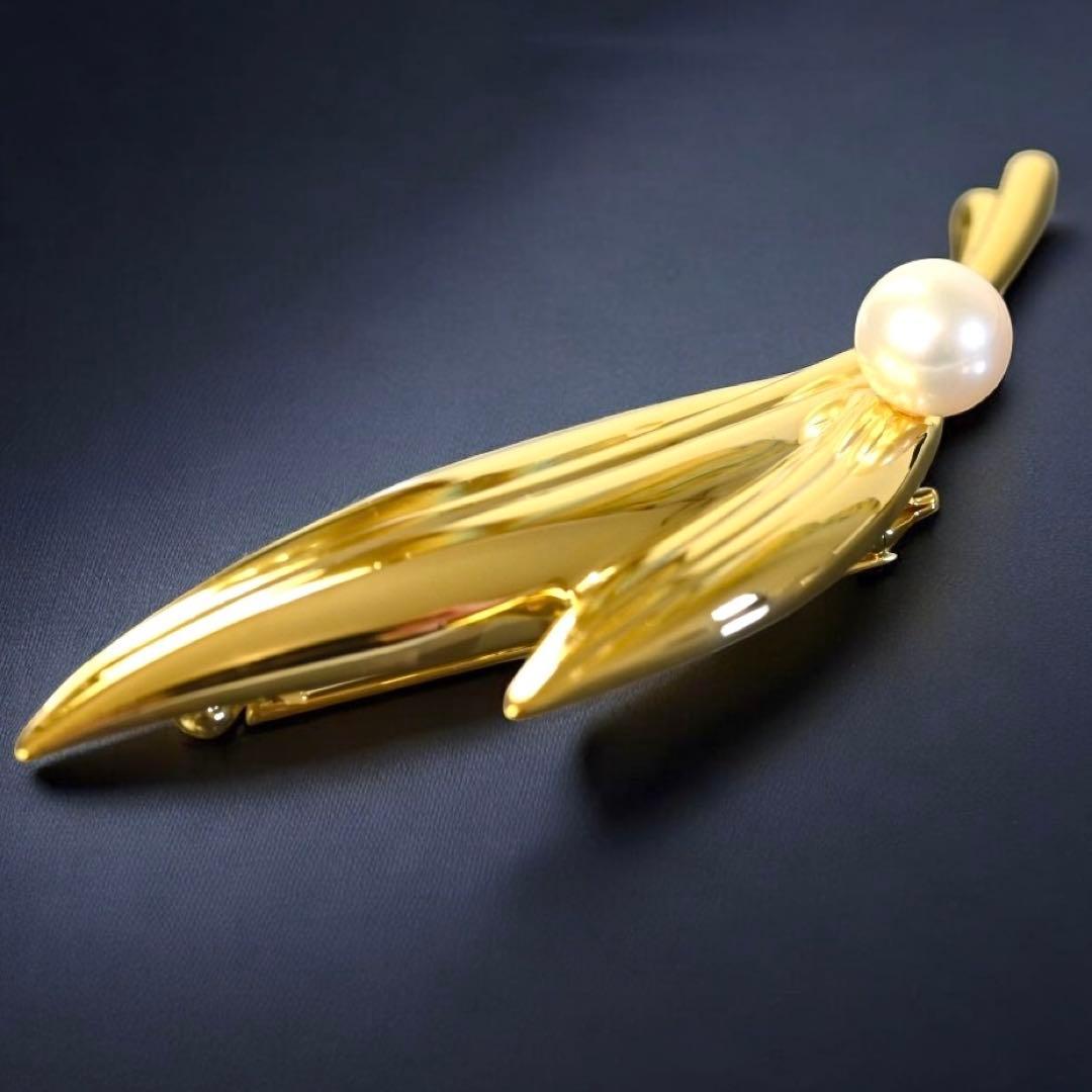 【未使用保管品】ミキモト　アコヤ　パール　本真珠　ブローチ　コサージュ　ゴールド