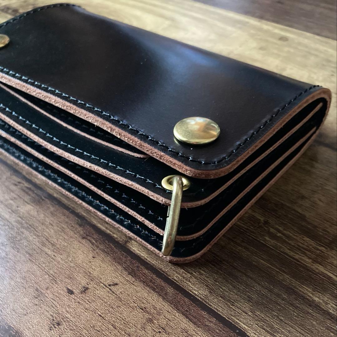 【お札を折らずに収納】北米ステアハイド トラッカーウォレット150（ミドル）3層