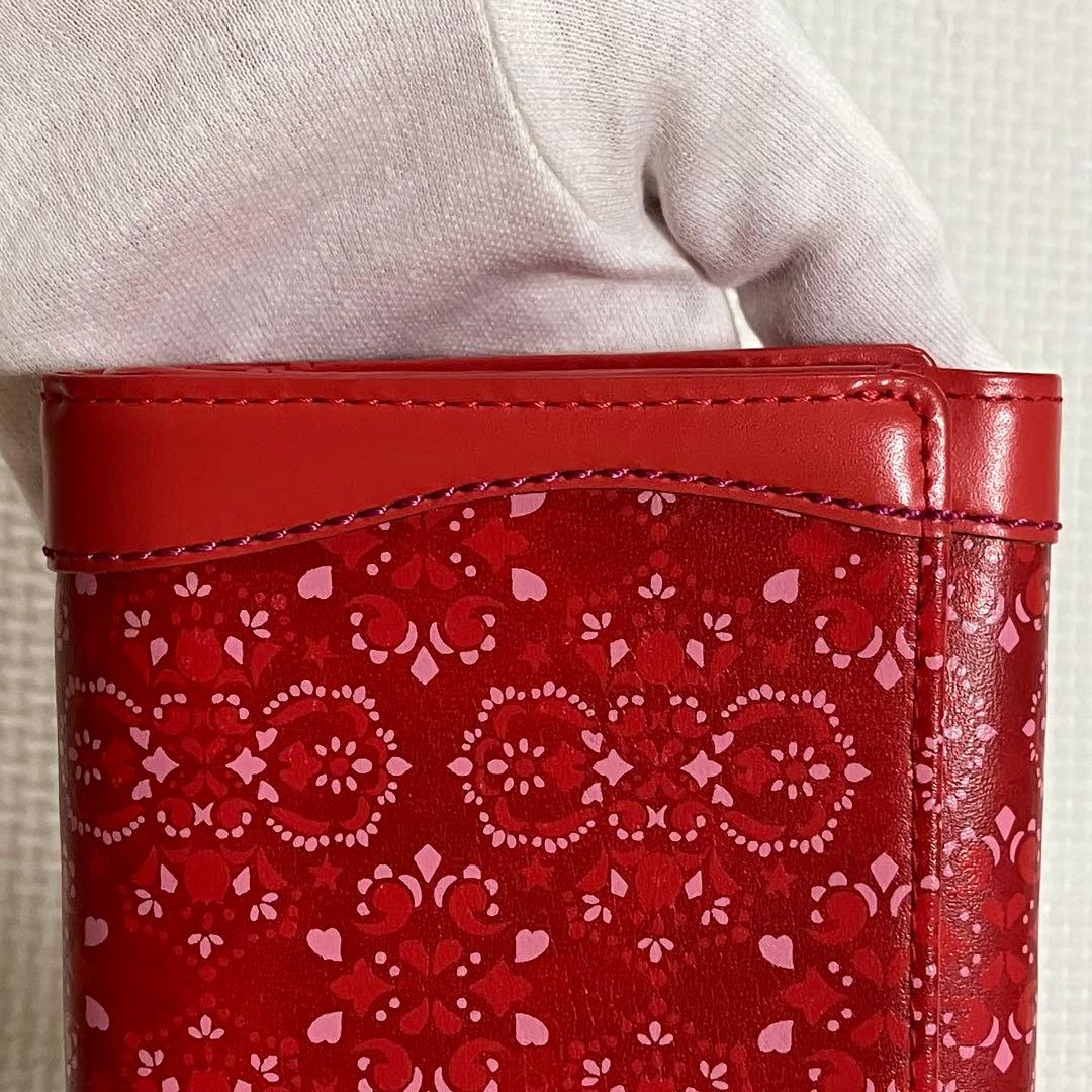 ・未使用　ANNA SUI アナスイ　レザー三つ折り財布　ルビー
