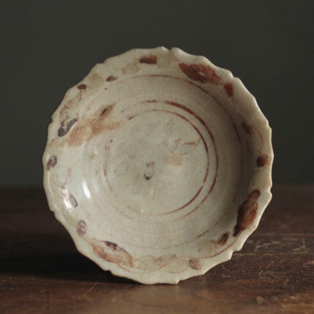 専用 鉄絵 輪花 平盃 小皿 スコタイ 16〜17世紀頃 古美術 古道具