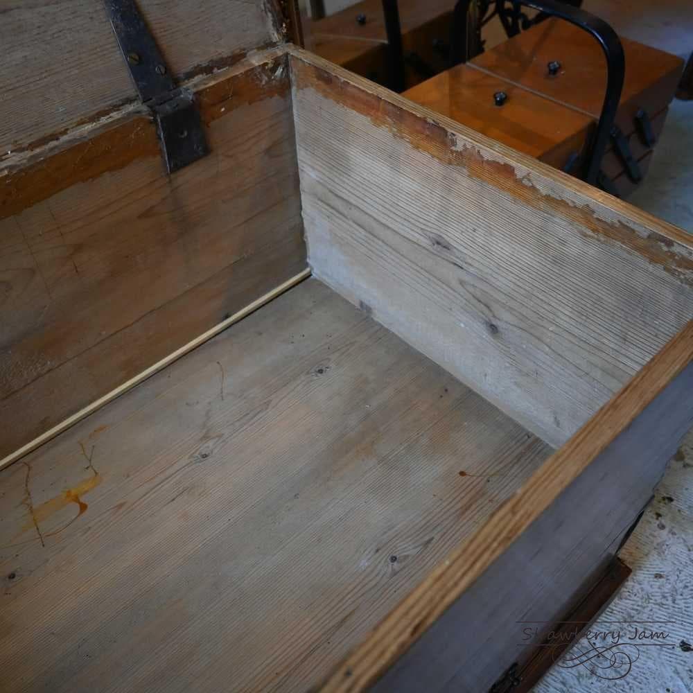 IFU-410 英国アンティーク パインチェスト 収納 リネンボックス テーブル