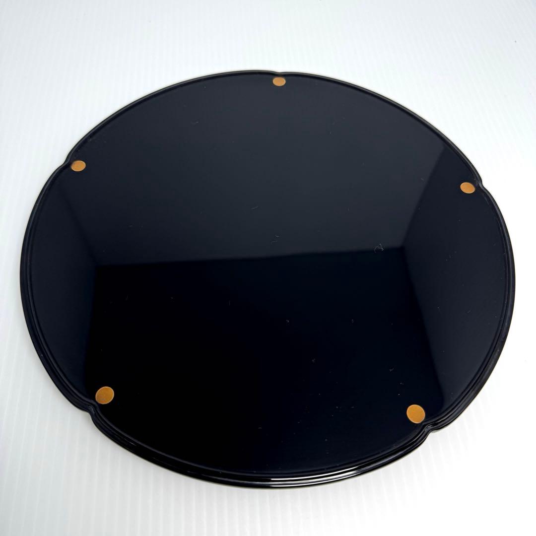 新品未使用 輪島塗 菓子器 盛器 円型 漆 漆器 小物置き 飾り 共箱 黒 金