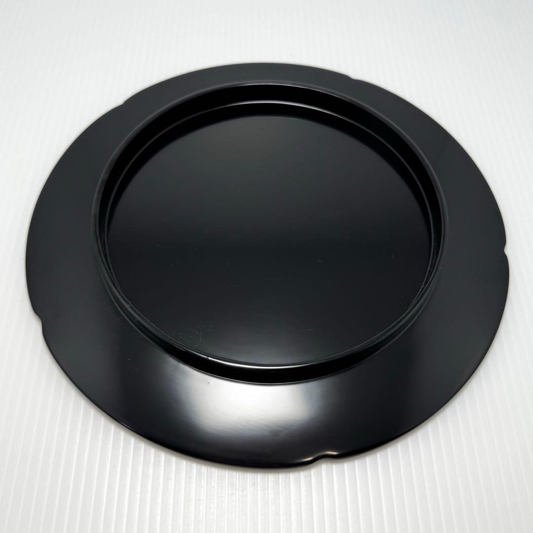 新品未使用 輪島塗 菓子器 盛器 円型 漆 漆器 小物置き 飾り 共箱 黒 金