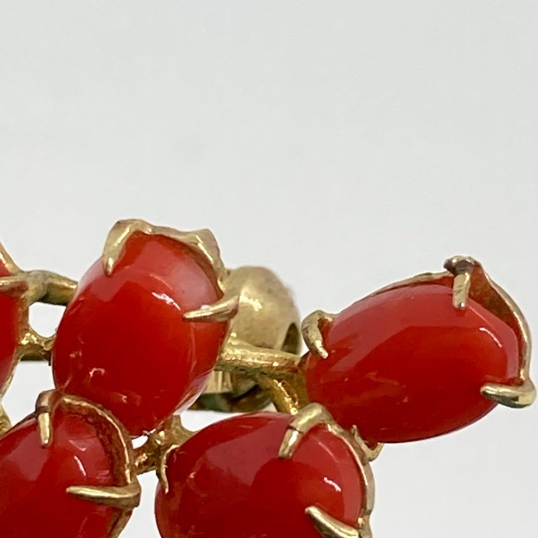 031509 血赤珊瑚　さんご　サンゴ　ビンテージ　ブローチ　帯留め