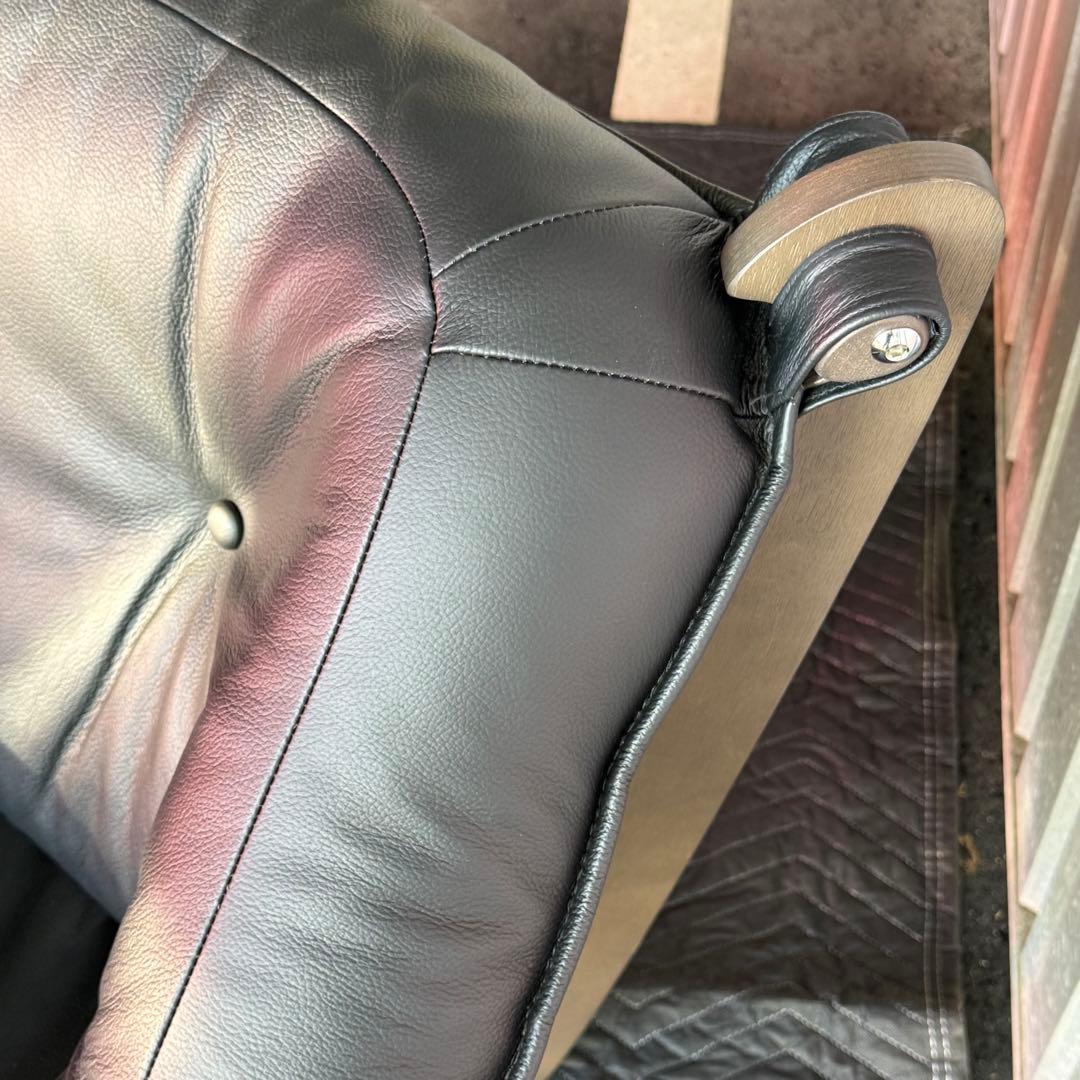 ギャラクシー ルナ ローバック パーソナルチェア 革張 ブラック　本革