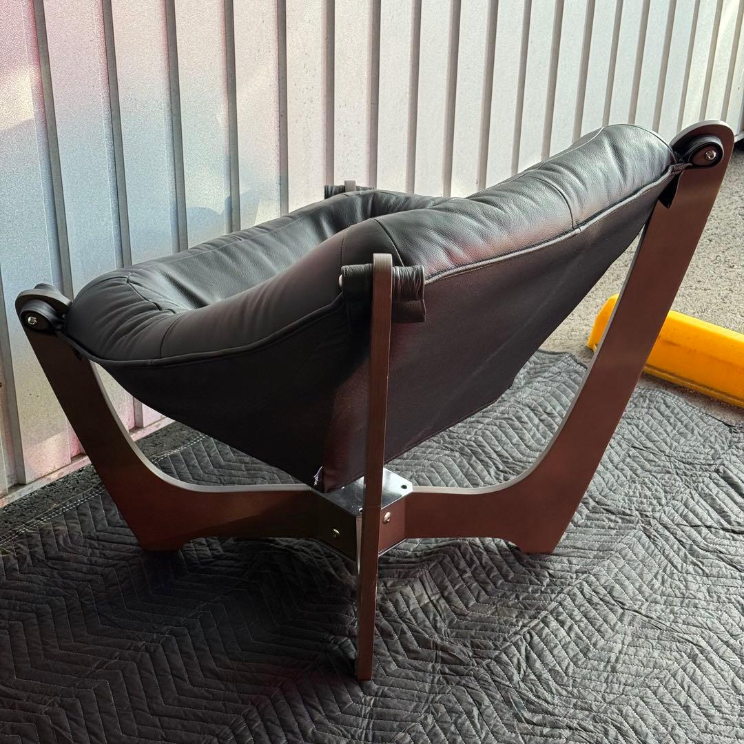 ギャラクシー ルナ ローバック パーソナルチェア 革張 ブラック　本革