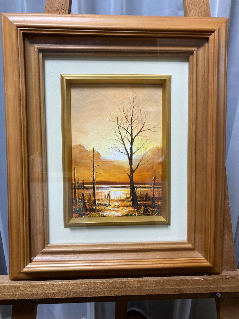 油彩　油絵　風景画　<桜木稔> 直筆サイン　裏書あり　箱あり　ＳＭ号