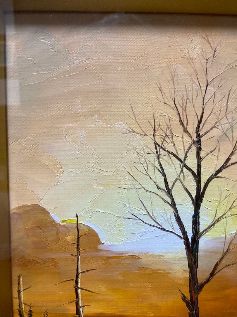 油彩　油絵　風景画　<桜木稔> 直筆サイン　裏書あり　箱あり　ＳＭ号