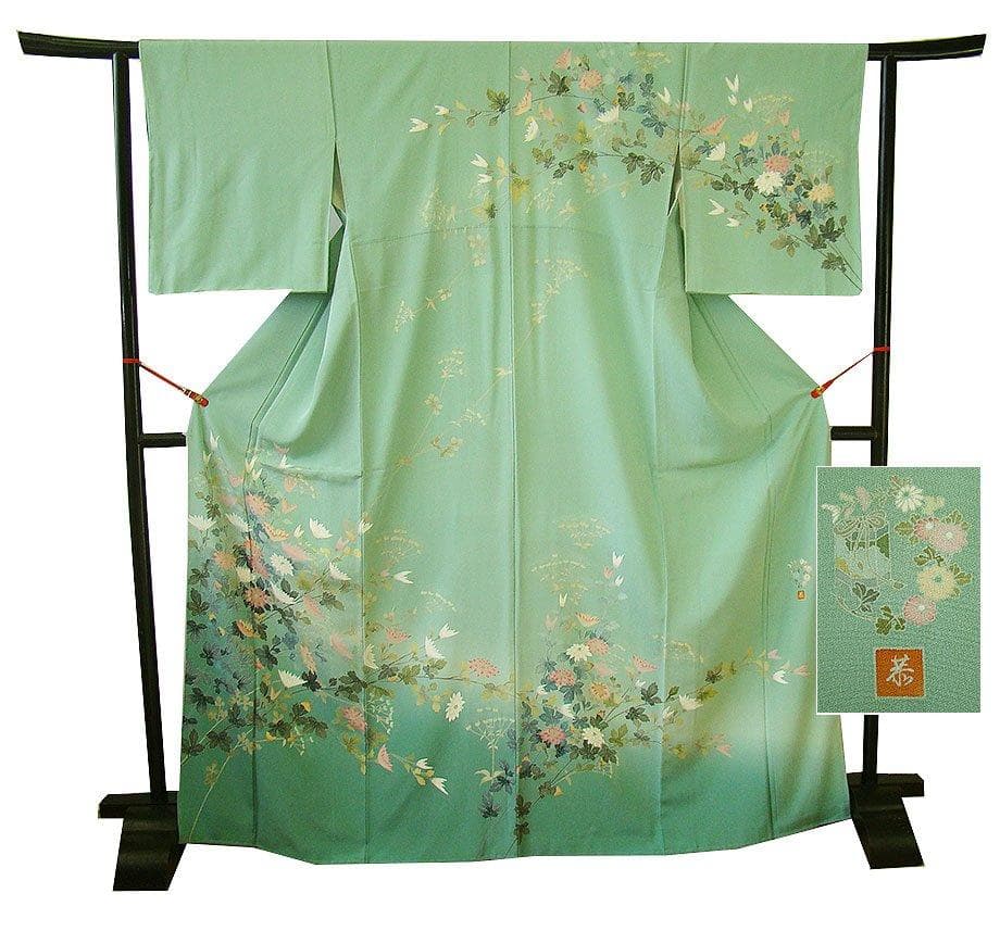 美品 ロング寸 作家物 本加工染 附下げ・訪問着 正絹 未使用 ＨH2191