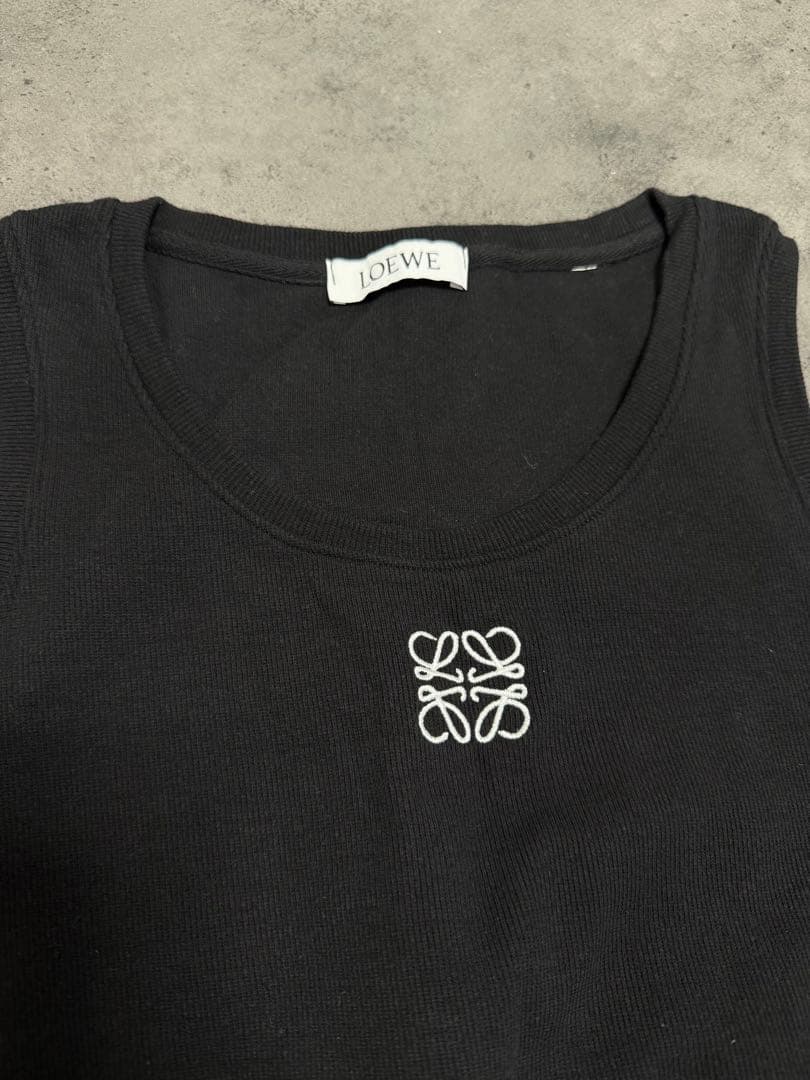 LOEWEロエベ ベアトップ タンクトップ ハーフトップ 黒