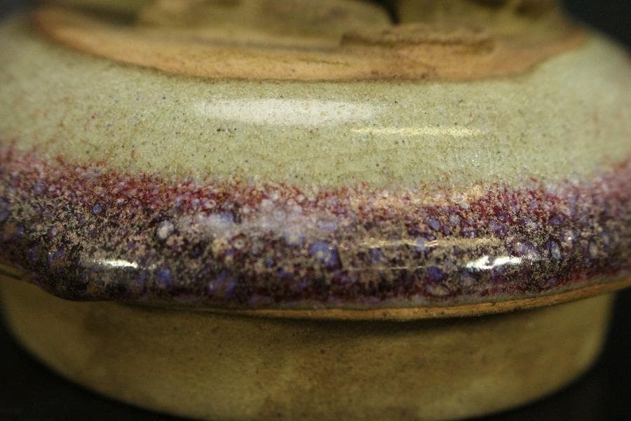 中国美術 紫斑釉 龍蓋 香炉 高25cm(LC126)