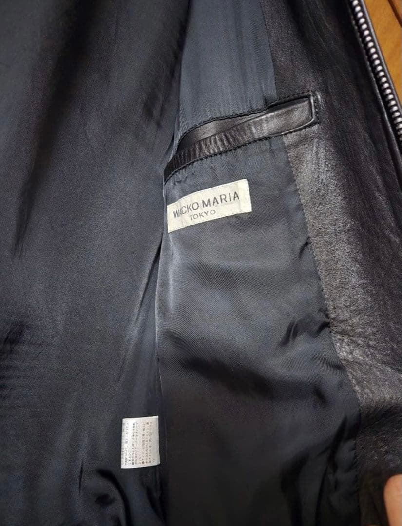 WACKOMARIAワコマリア シングルレザーライダースジャケット Mブラック