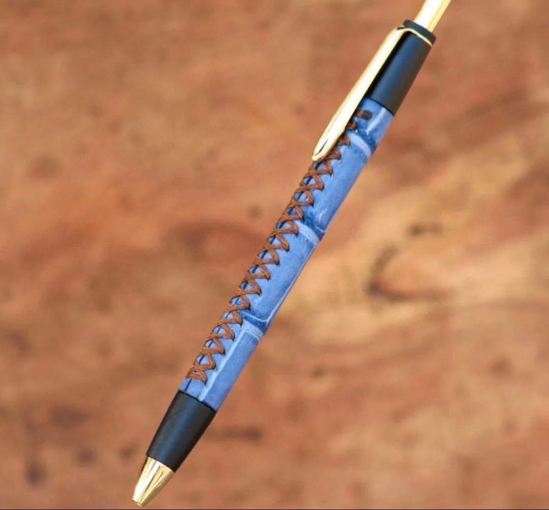 Schicksal シックザール　革軸ペン　クロコダイル ヌバック ブルー