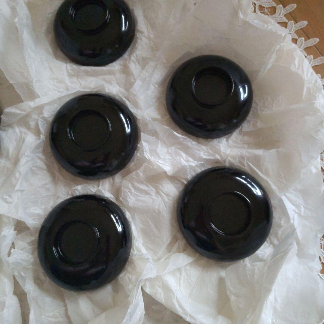 浄法寺塗　うるみ工芸　漆器 黒色椀 ５個セット 蓋付き　伝統工芸　新品未使用