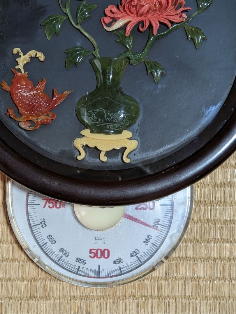 ♦中国美術伝統工芸品 菊花 金魚 花瓶 縁起物 額飾り 置物