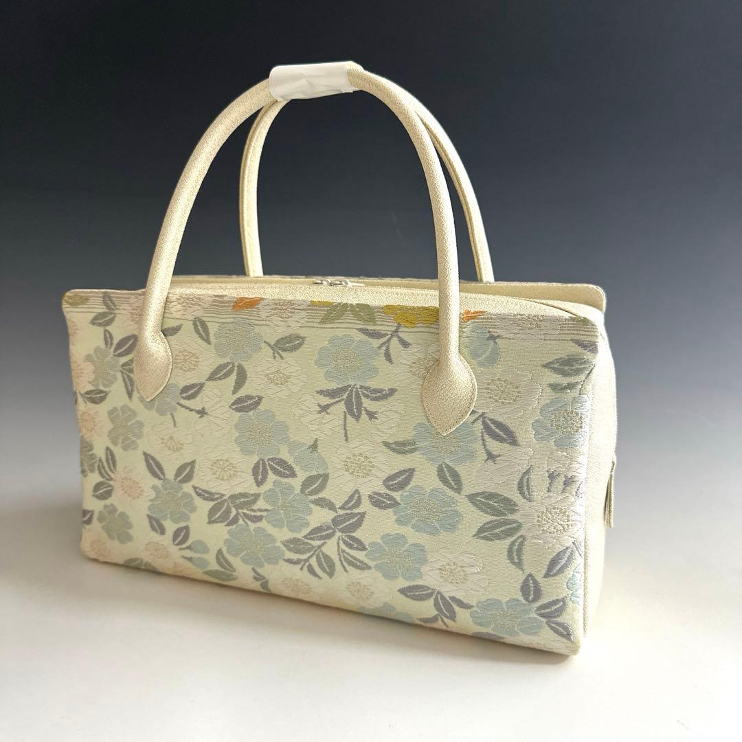 新品未使用 ！！特別セール！！京都 西陣 正絹 帯使用 利休バッグ　25122