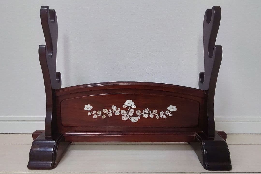 刀掛け　刀台　武具　螺鈿　3本掛け　日本刀