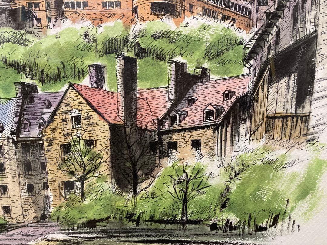 リトグラフ【ジェームス・フォード】 「シャトー・フロンテナック」 大判 新品額装